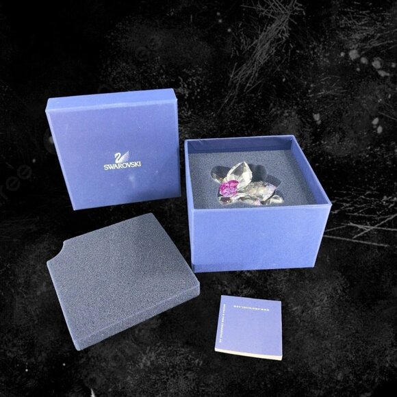 Swarovski Crystal Pink Fuchsia Orchids on Vine 864443 2006 Glass Figurine W Box - Picture 1 of 16